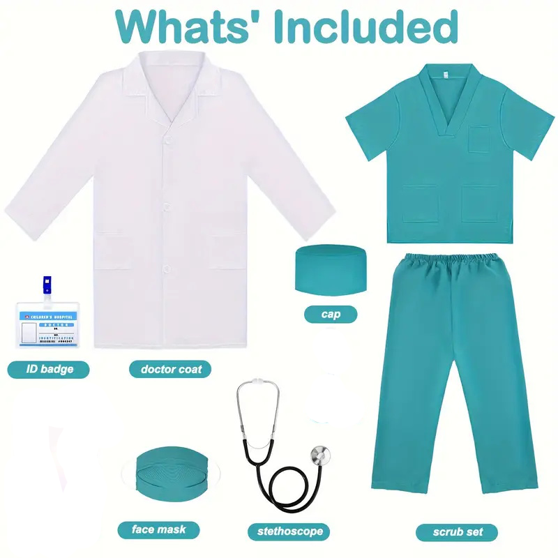 7PCS Kids Doctor Nurse Cosplay - Medical Lab Units 评论和价格